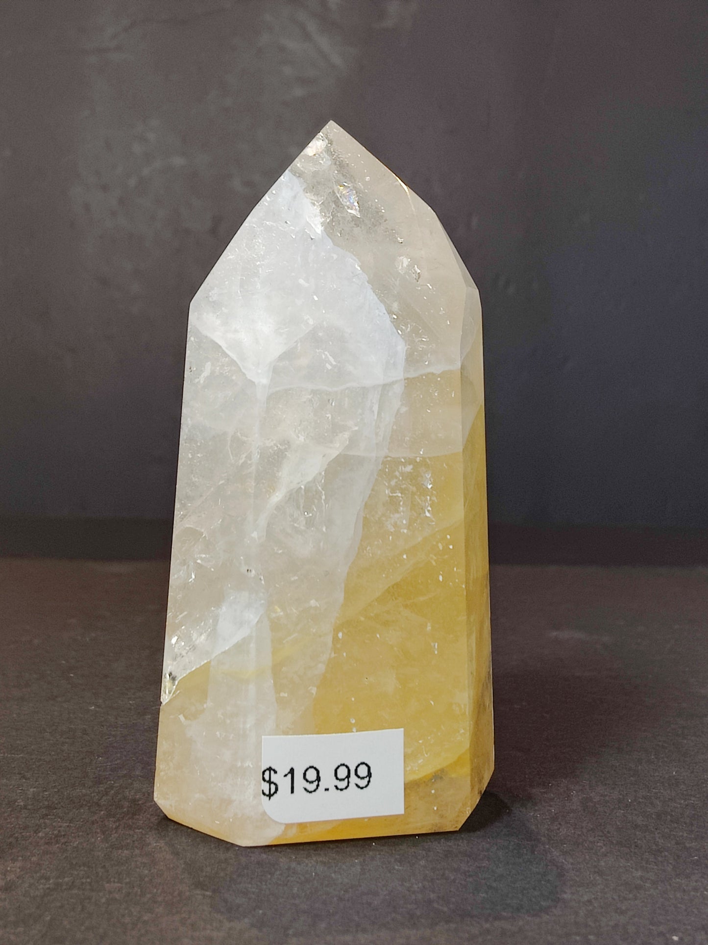 Golden Healer Hematoid Quartz Obelisk Tower — Polished Brazilian Crystal