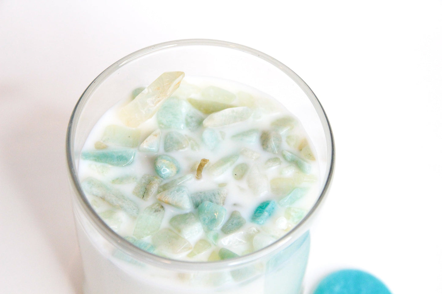 Amazonite Chakra Candle — Truth & Stress Relief, Throat Chakra