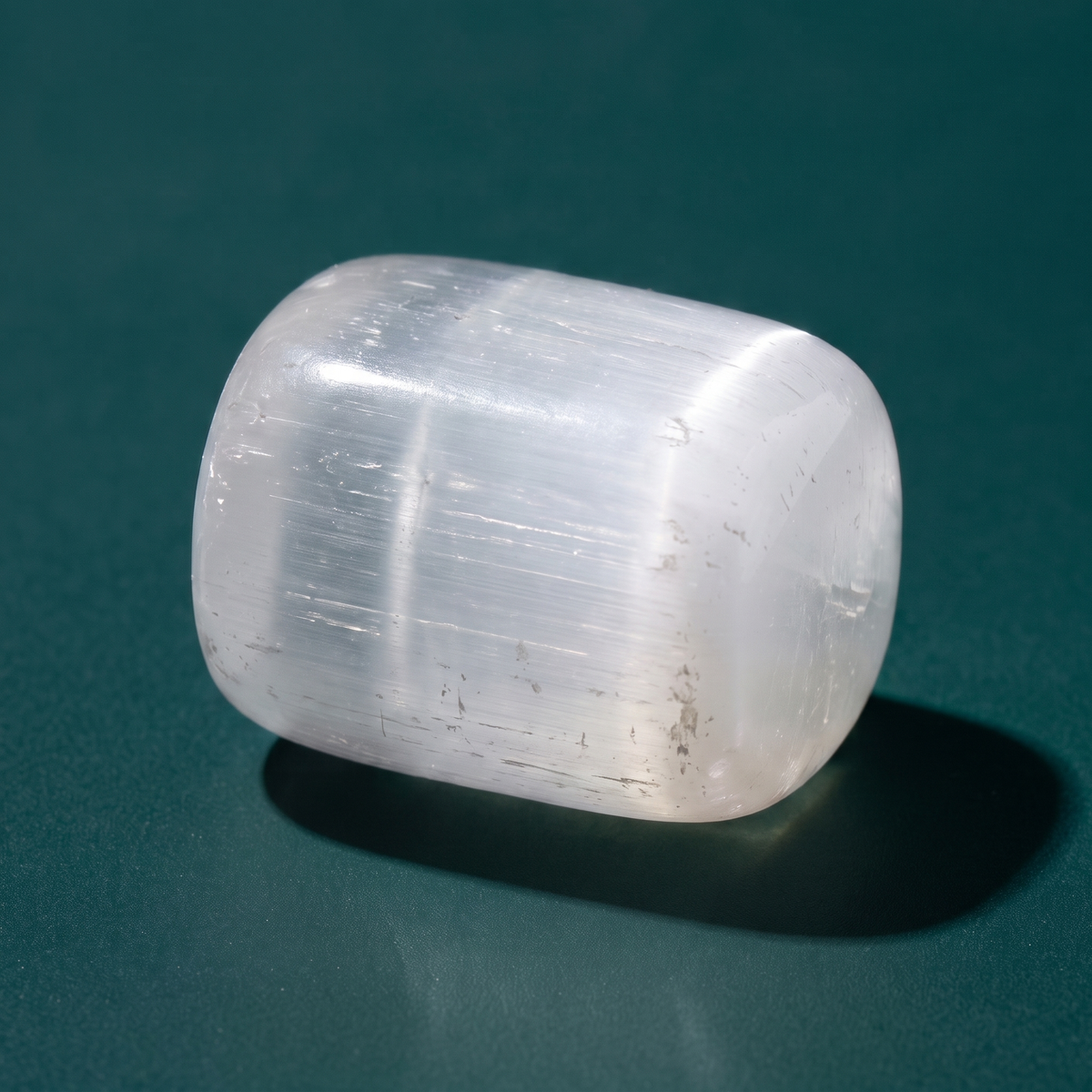 Selenite Tumbled Stone — Self-Cleansing Clarity for Aura & Crystals – mineral detail