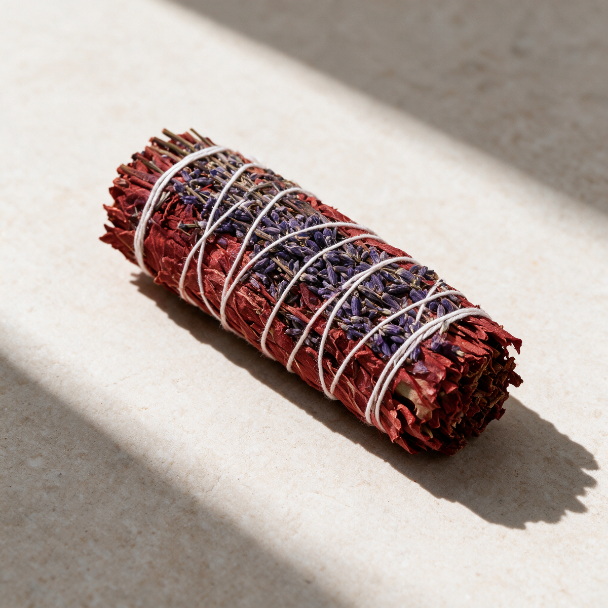 Dragon Blood Sage & Lavender Smudge Stick (4 in.) — Shadow Work & Calm – botanical detail