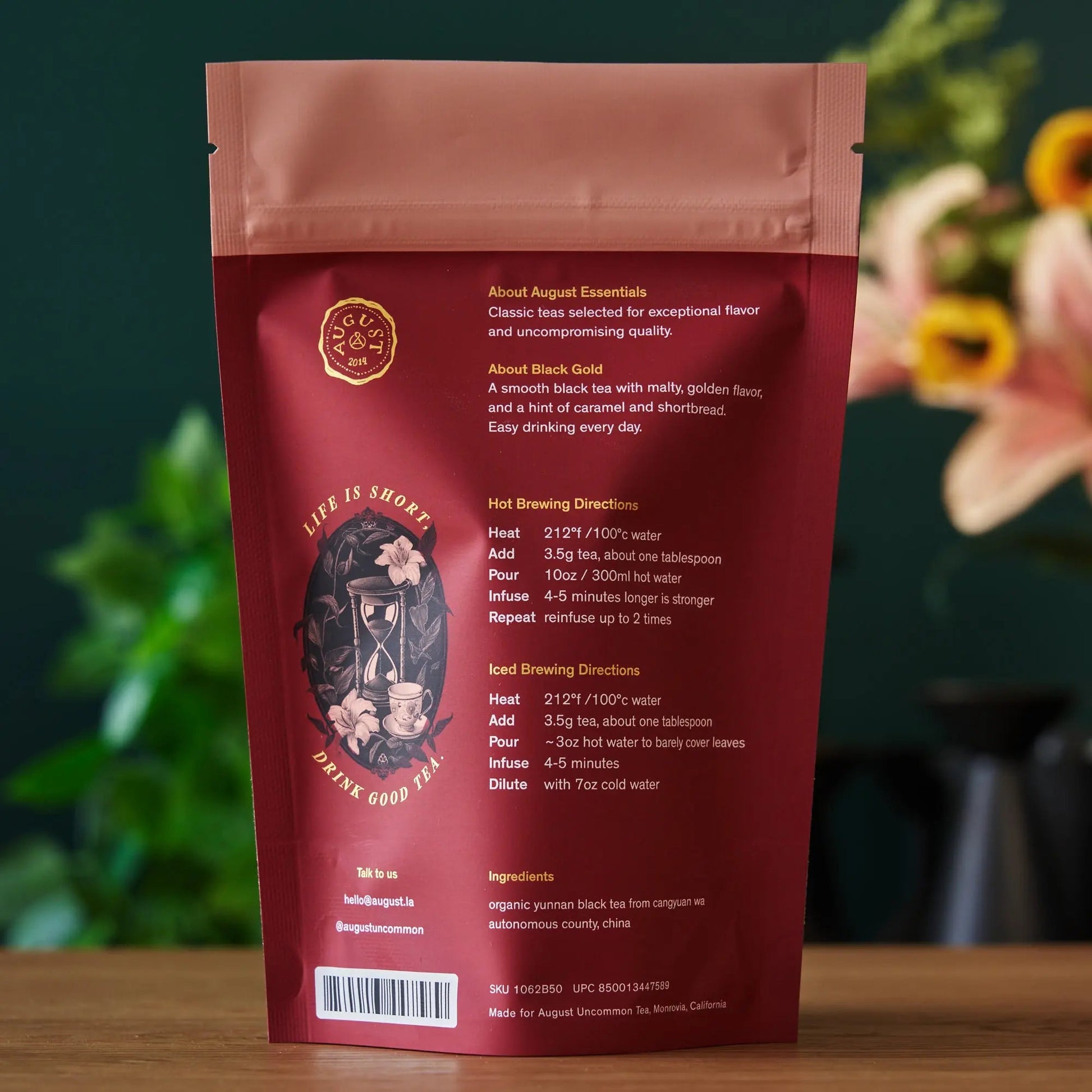 Black Gold organic Yunnan loose leaf tea pouch — additional product view 4.