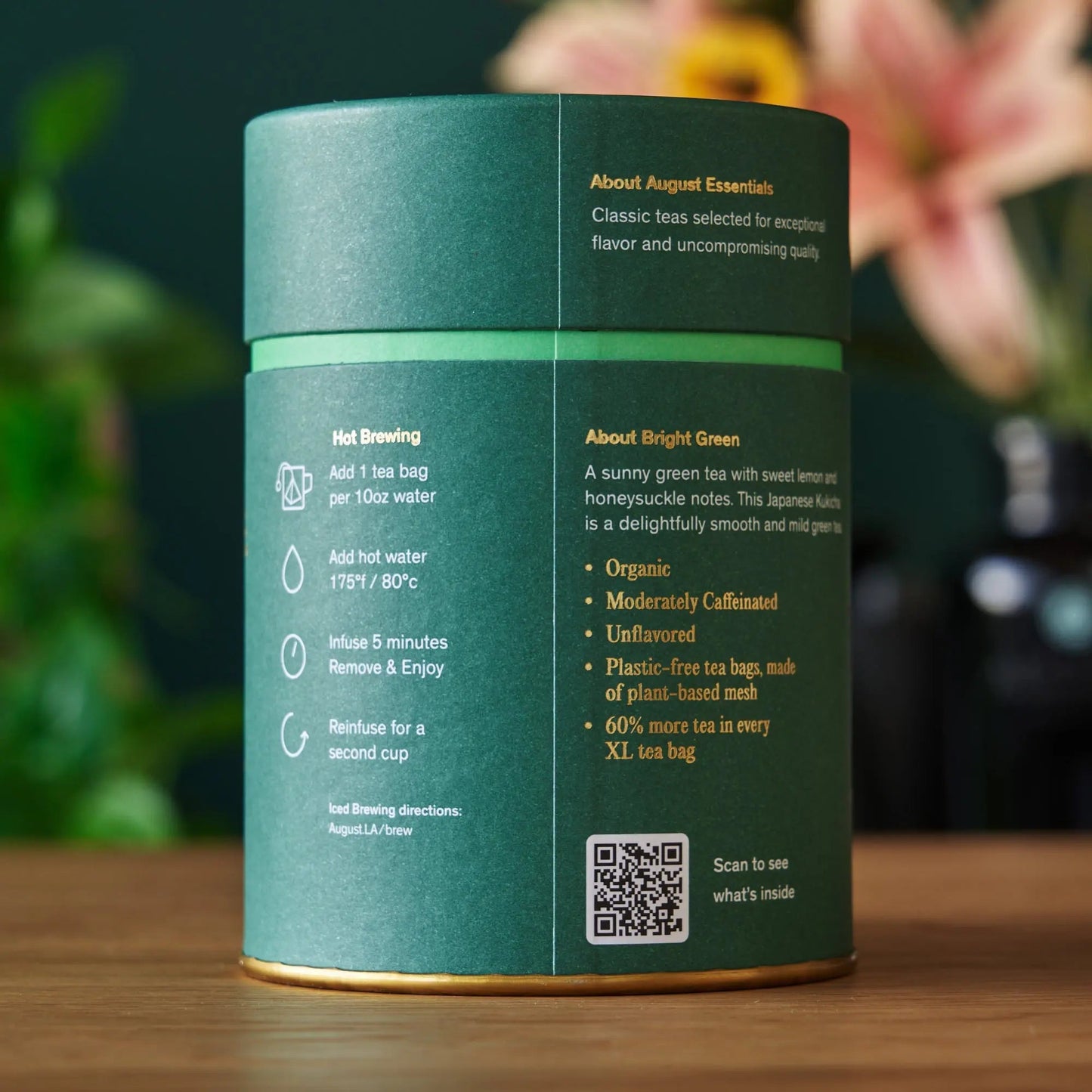 Bright Green organic green tea carton — additional product view 3.