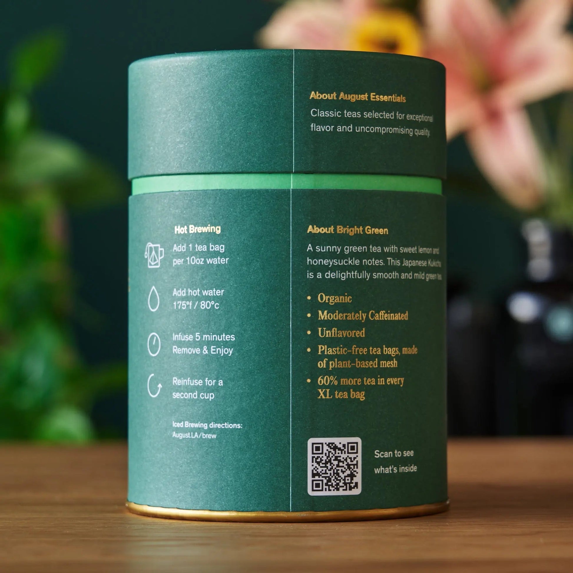 Bright Green organic green tea carton — additional product view 3.