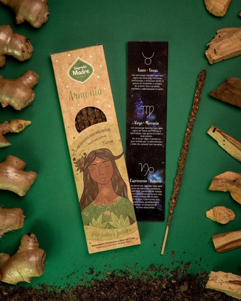 Elements incense packs with illustrated labels