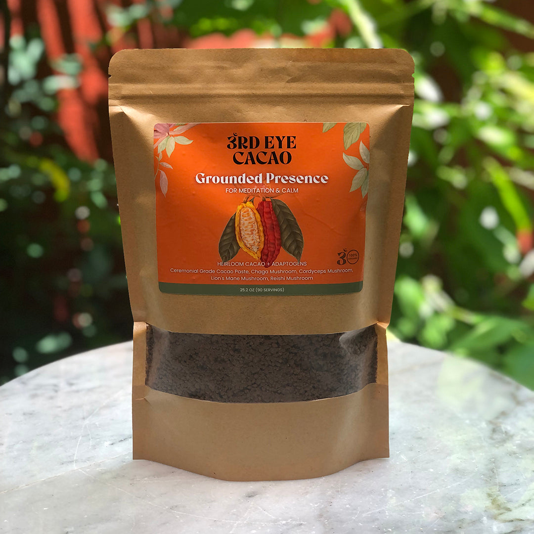 Grounded Presence Elixir — Ceremonial Cacao & Four Functional Mushrooms