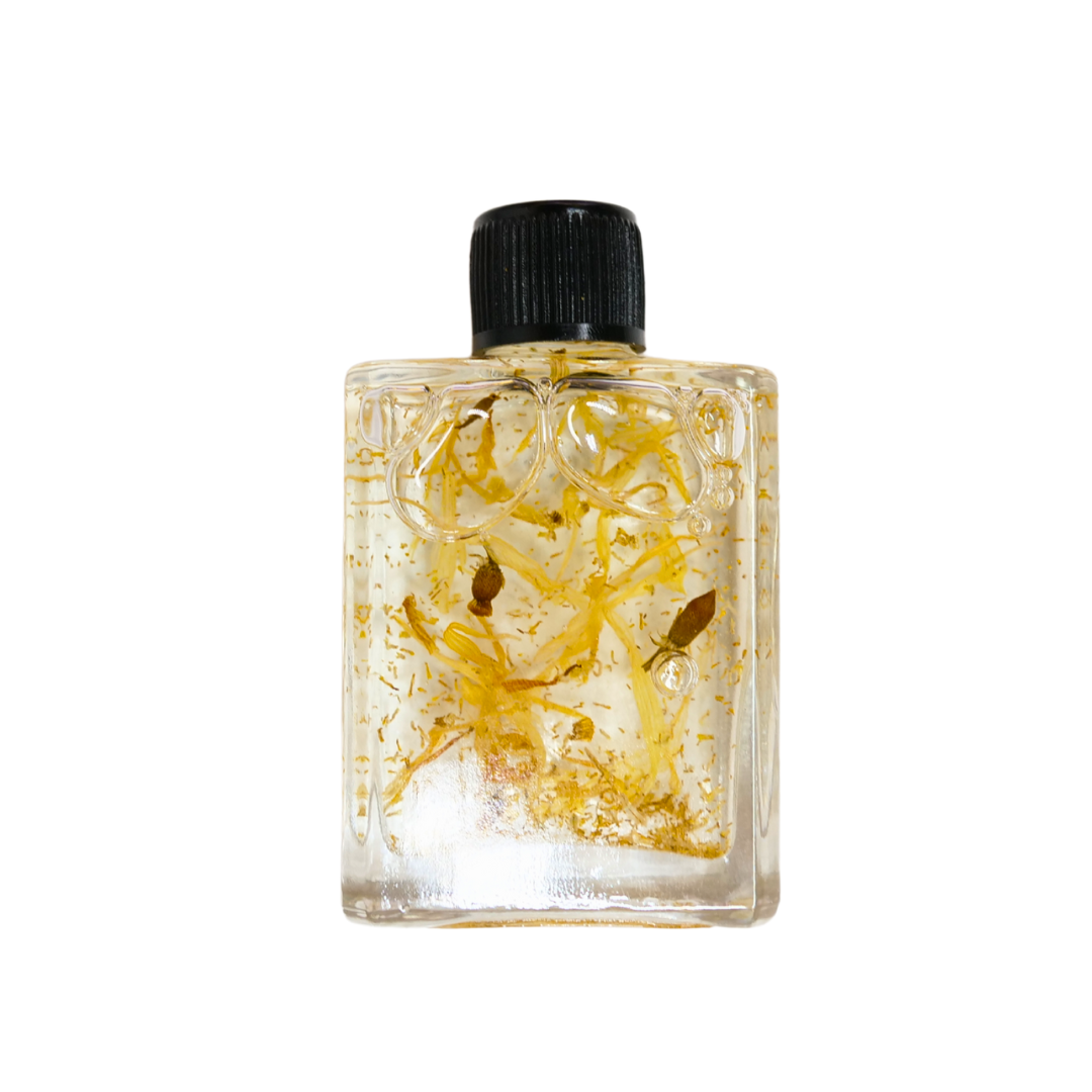 Close-up of the Happiness Ritual Oil label.