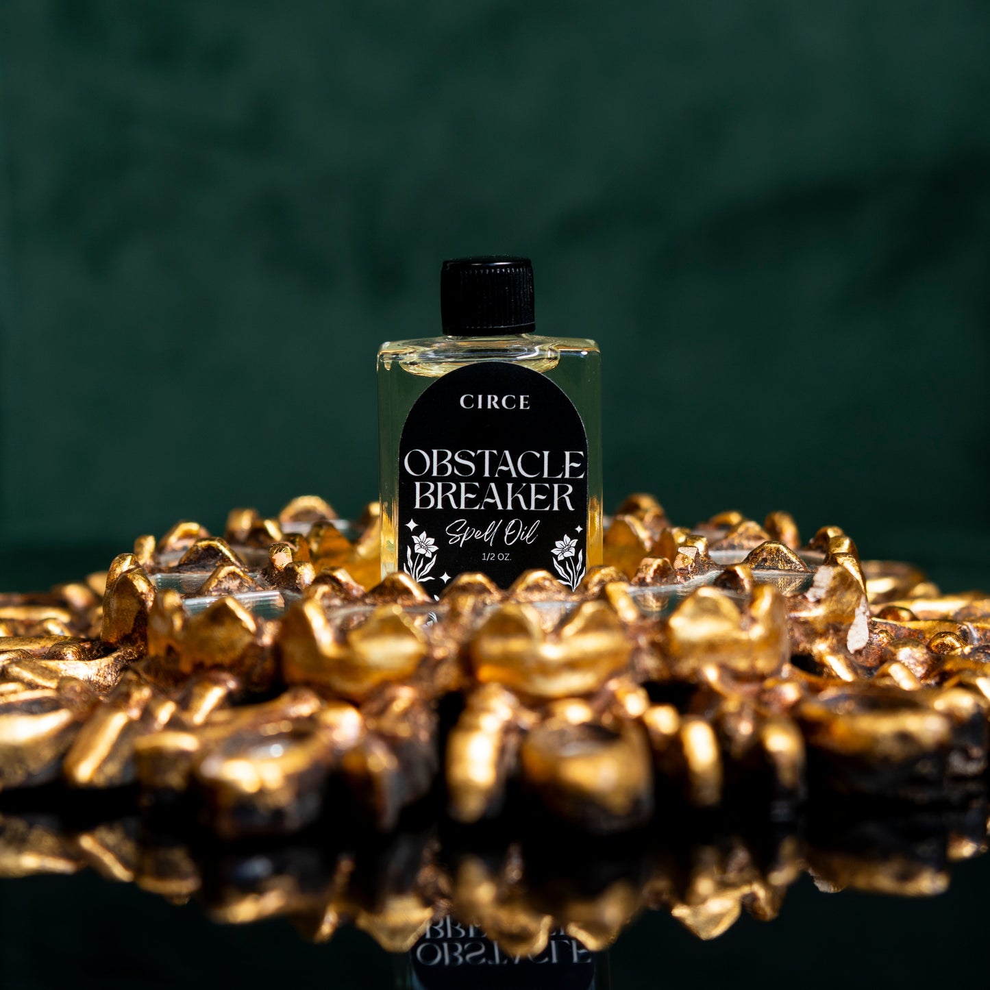 Close-up of the Obstacle Breaker Ritual Oil label.