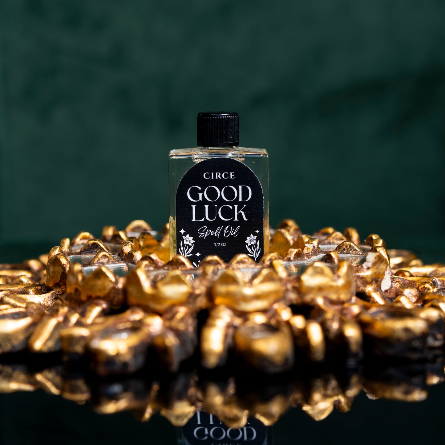Close-up of the Good Luck Ritual Oil label.