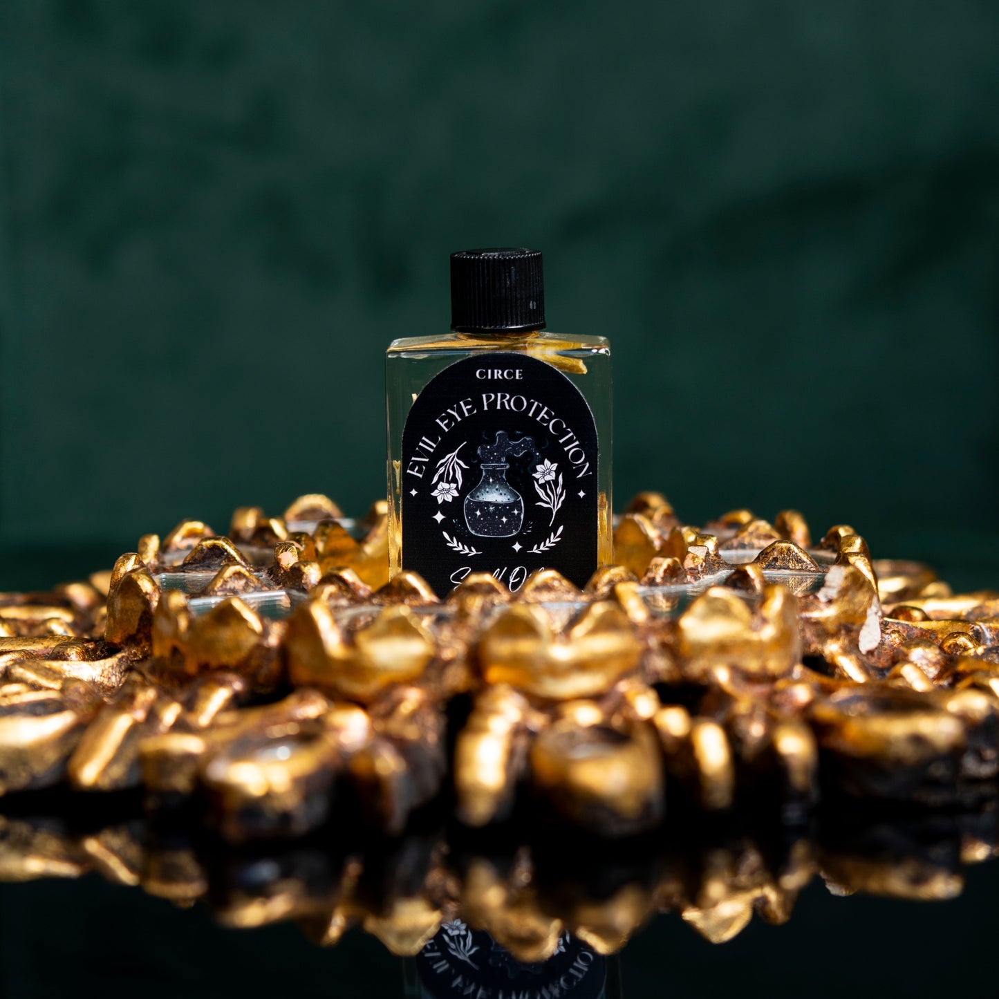 Close-up of the Evil Eye Protection Oil label.