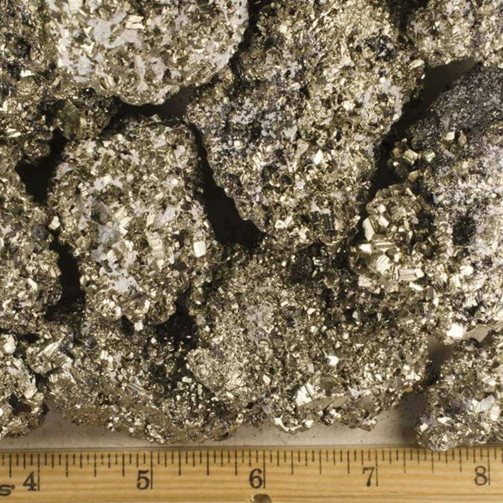 Rough Cocada Pyrite specimen from Peru with rounded golden botryoidal clusters, close-up detail