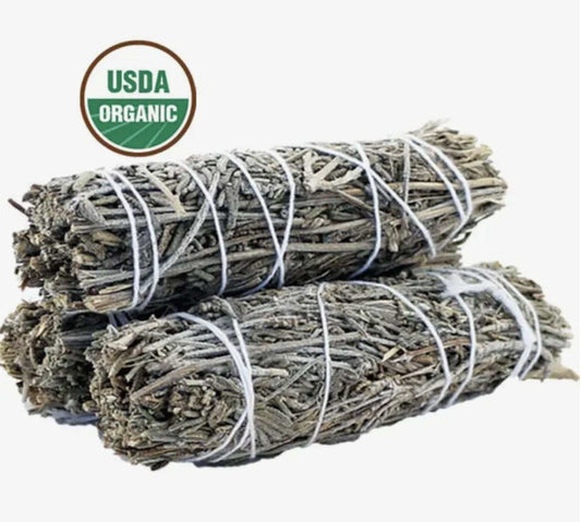 Four-inch bundle of dried lavender bound as a smudge stick