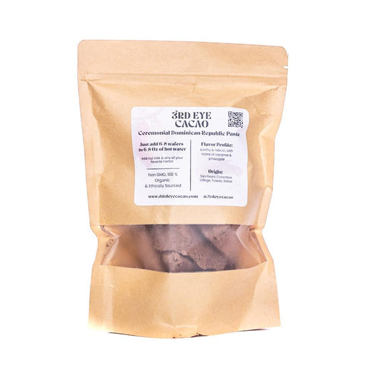 One pound block of ceremonial Dominican Republic Trinitario cacao paste.