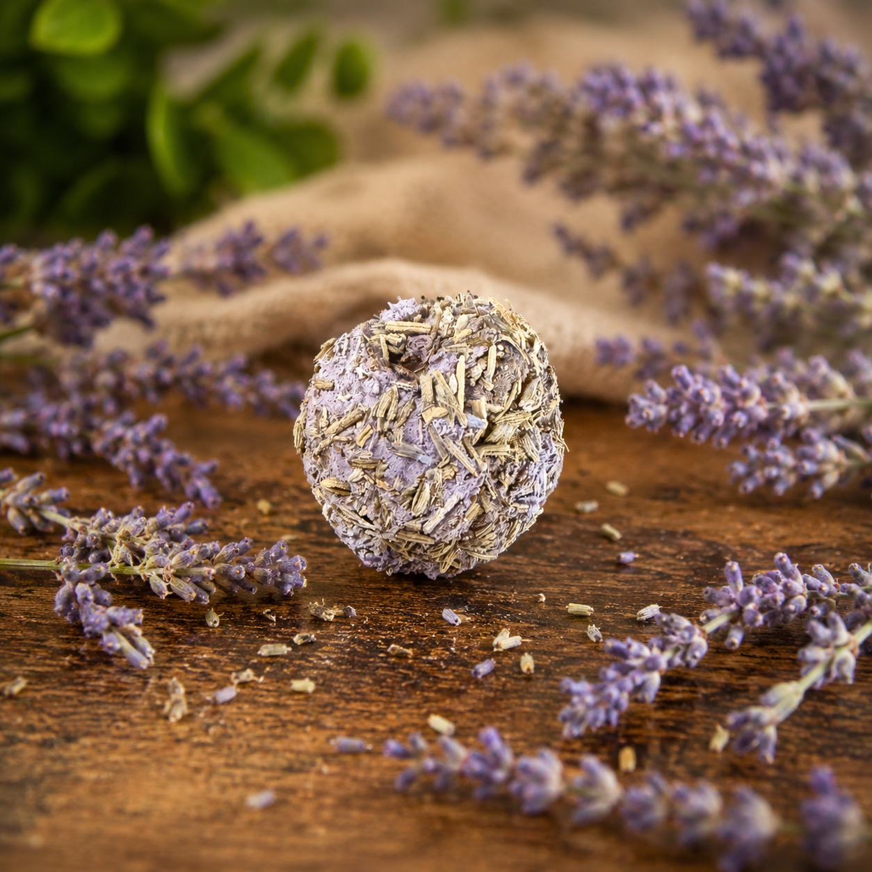 Lavender herb smudge bombs and retail box