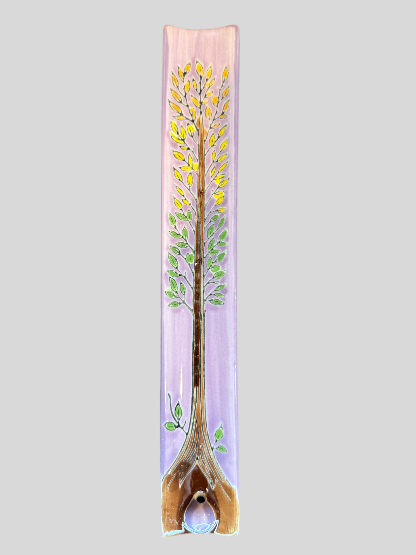 Tree of Life incense holder painted in pastel and gold