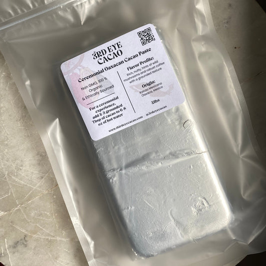 One pound block of ceremonial Oaxacan Criollo cacao paste.