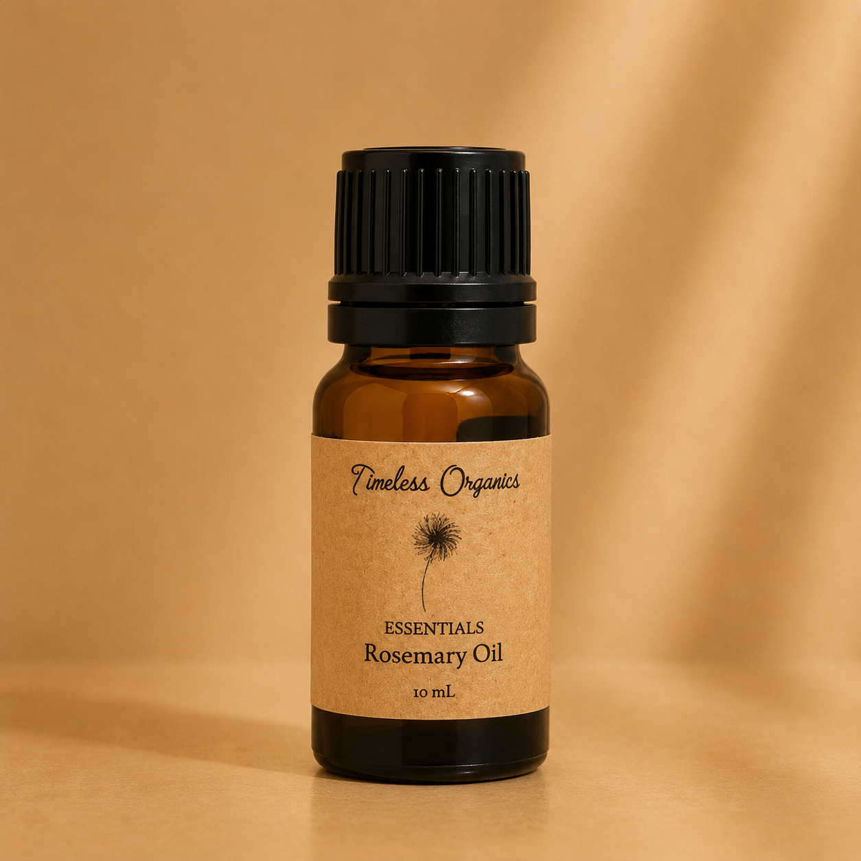 Bottle of pure certified organic Spanish rosemary essential oil