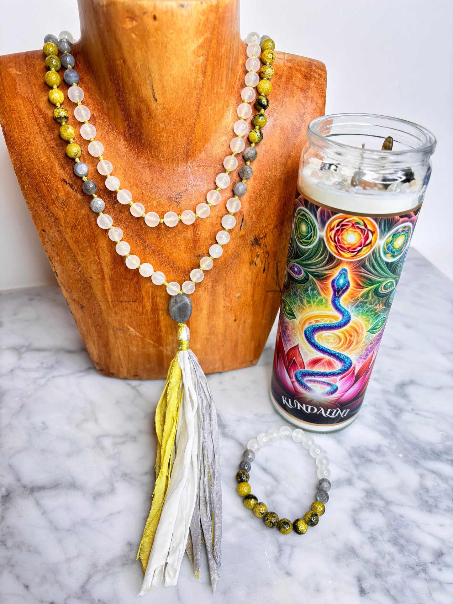 Kundalini Shakti Crystal Altar Candle — Awakening & Vitality, 168-Hour Burn
