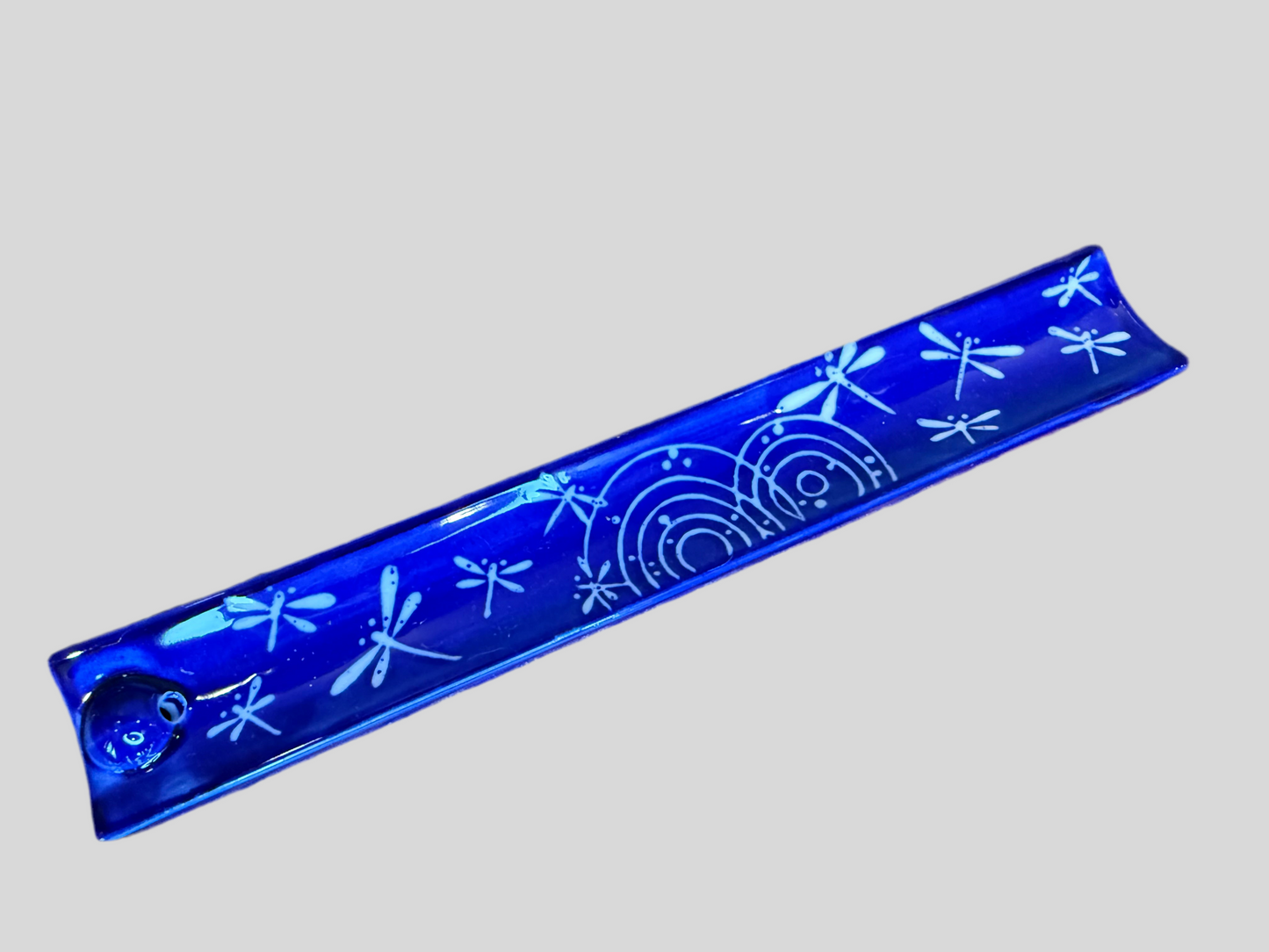 Motifs Incense Holder — Handpainted 9-Inch Ceramic Ash Catcher