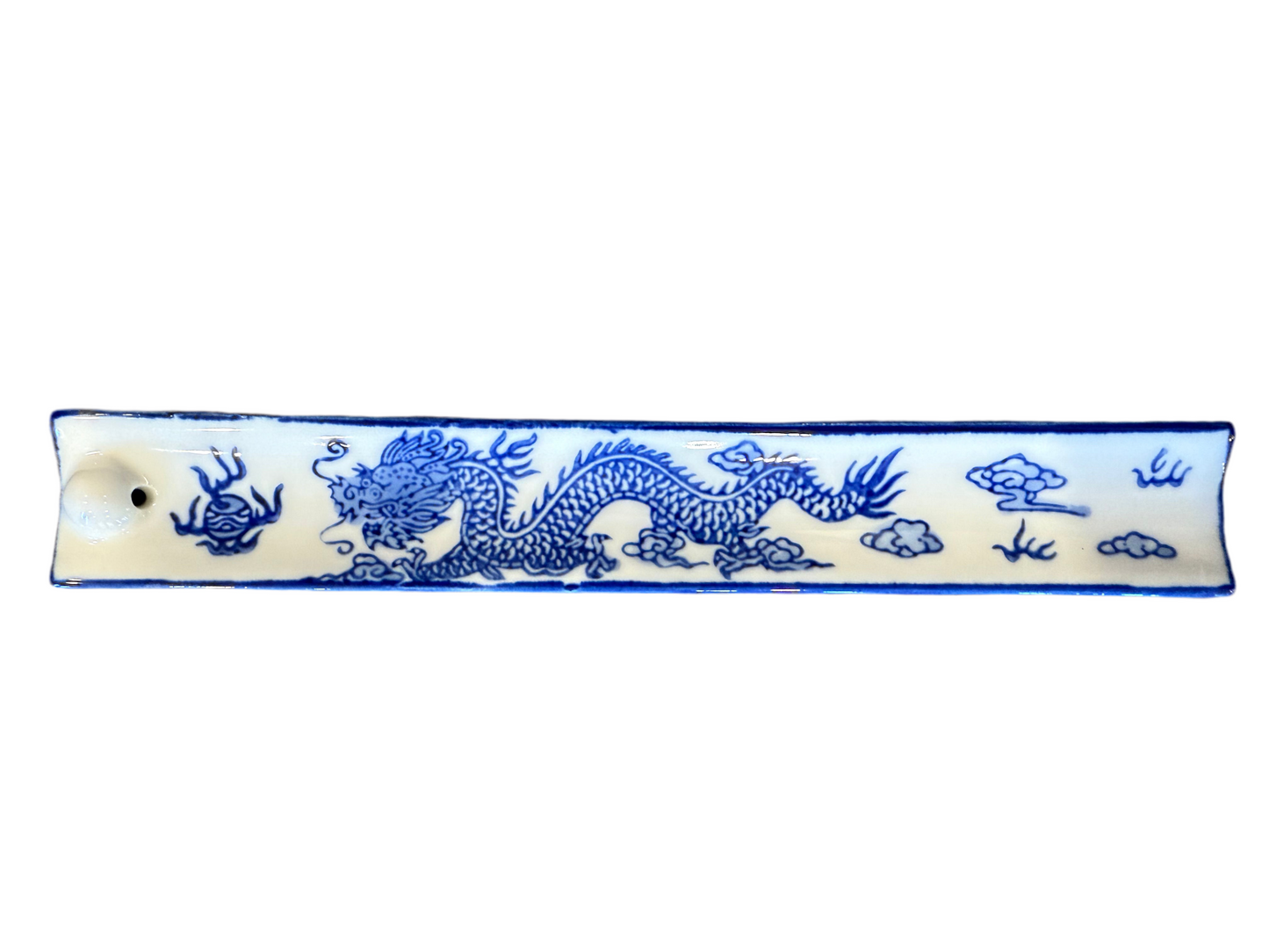 Motifs Incense Holder — Handpainted 9-Inch Ceramic Ash Catcher