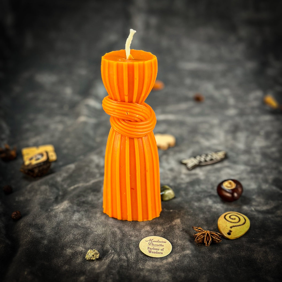 Binding Knot Candle Spell Kit with the Orange beeswax knot candle