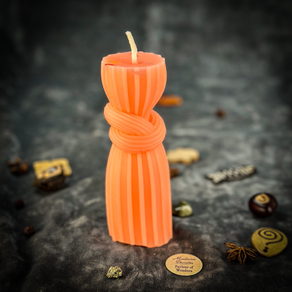 Binding Knot Candle Spell Kit with the Pink beeswax knot candle