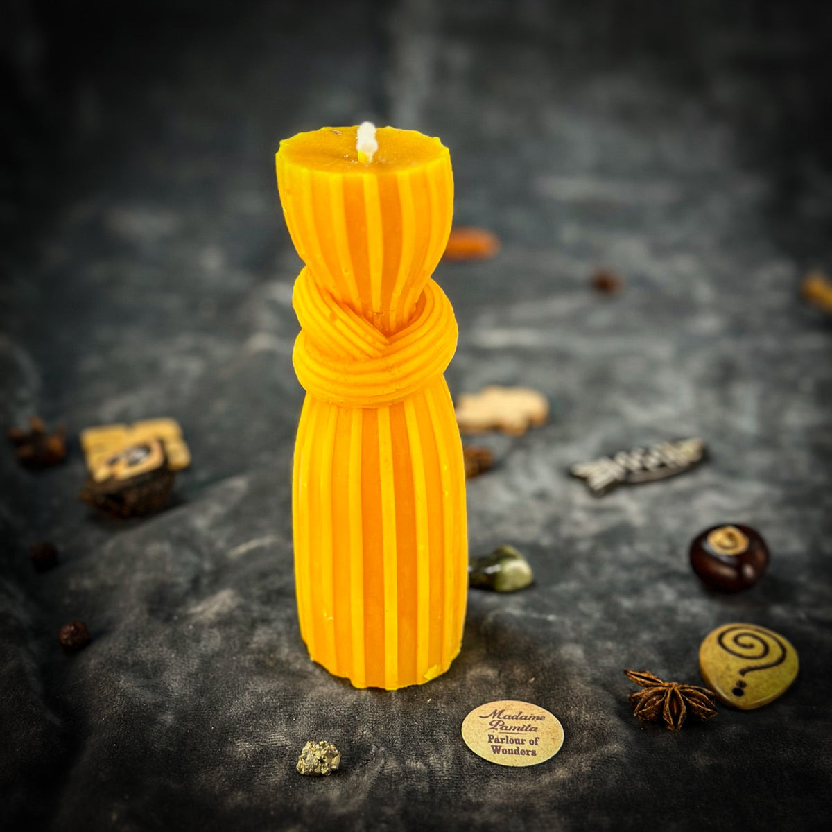 Binding Knot Candle Spell Kit with the Yellow beeswax knot candle