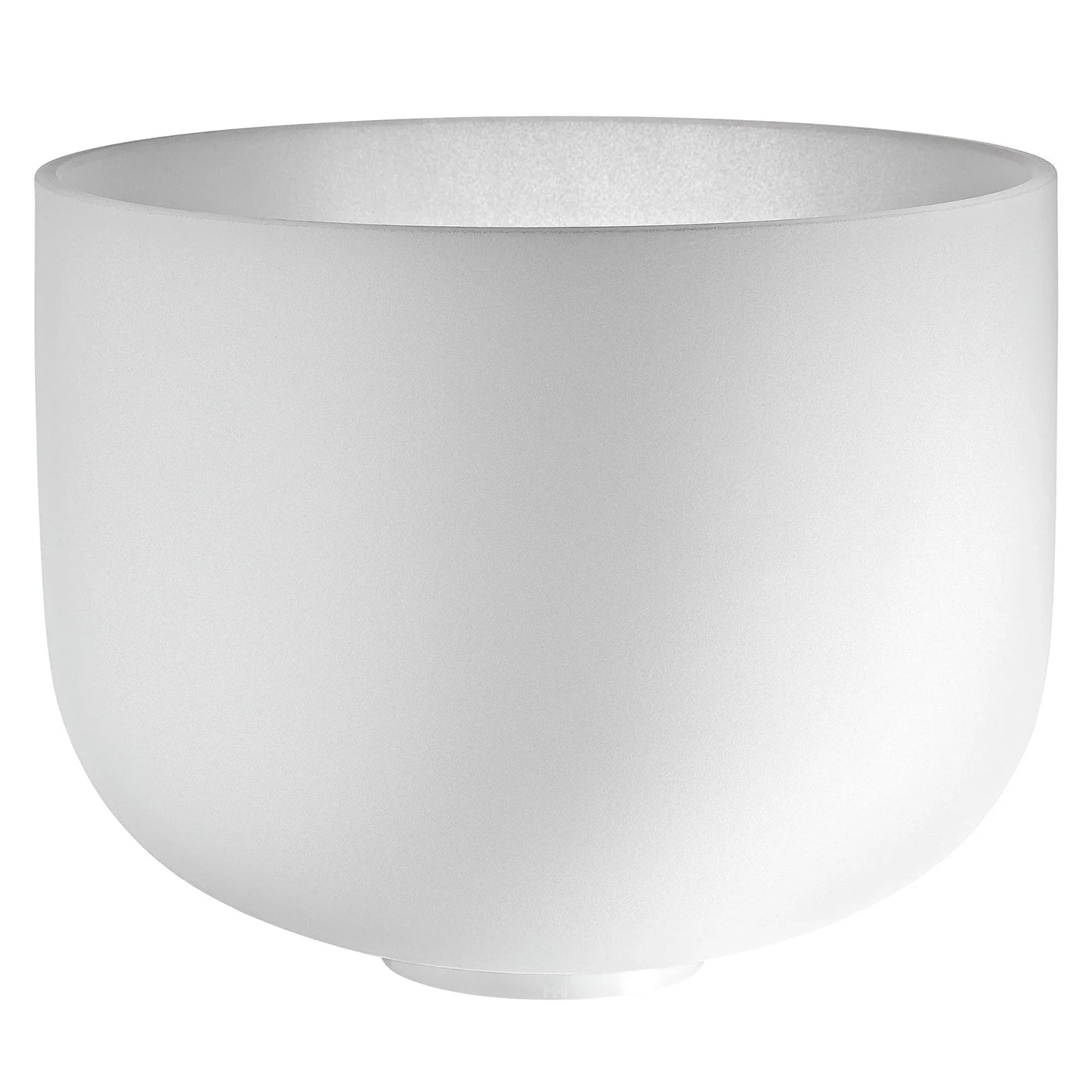 12-inch white-frosted crystal singing bowl tuned to G3 for the throat chakra — view 1 of 5