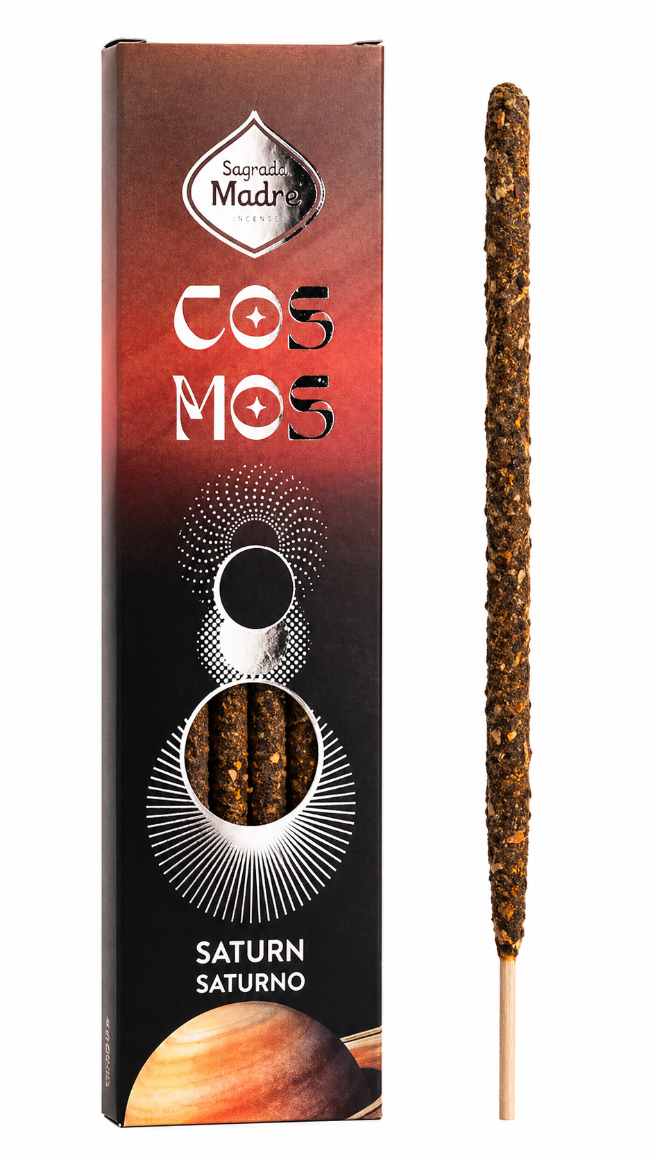 Saturn Cosmos incense sticks and packaging
