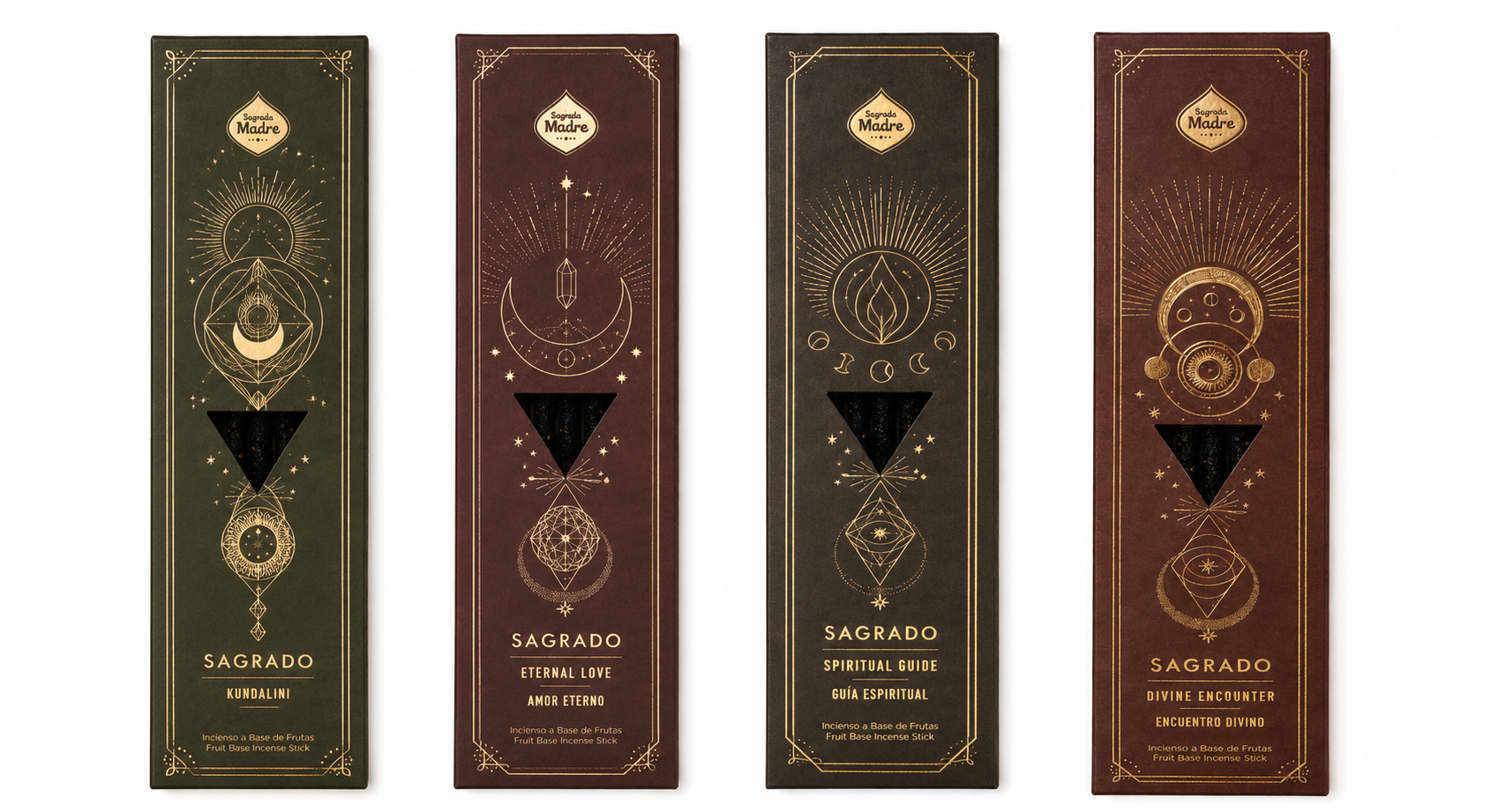 Kundalini Sacred Incense sticks and Sagrado packaging