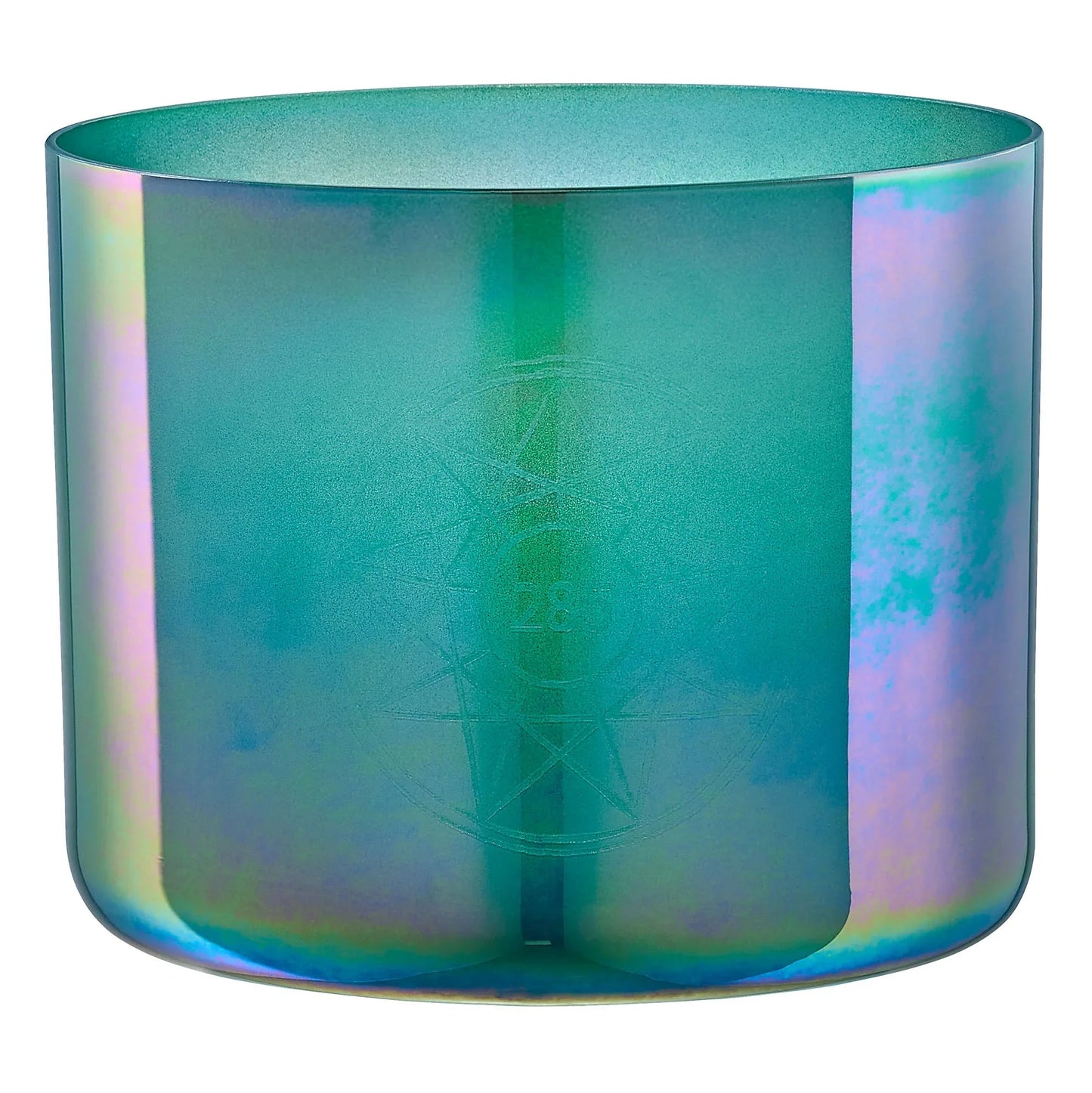 6.75-inch Solfeggio crystal singing bowl in turquoise green, tuned to 285 Hz — view 1 of 8