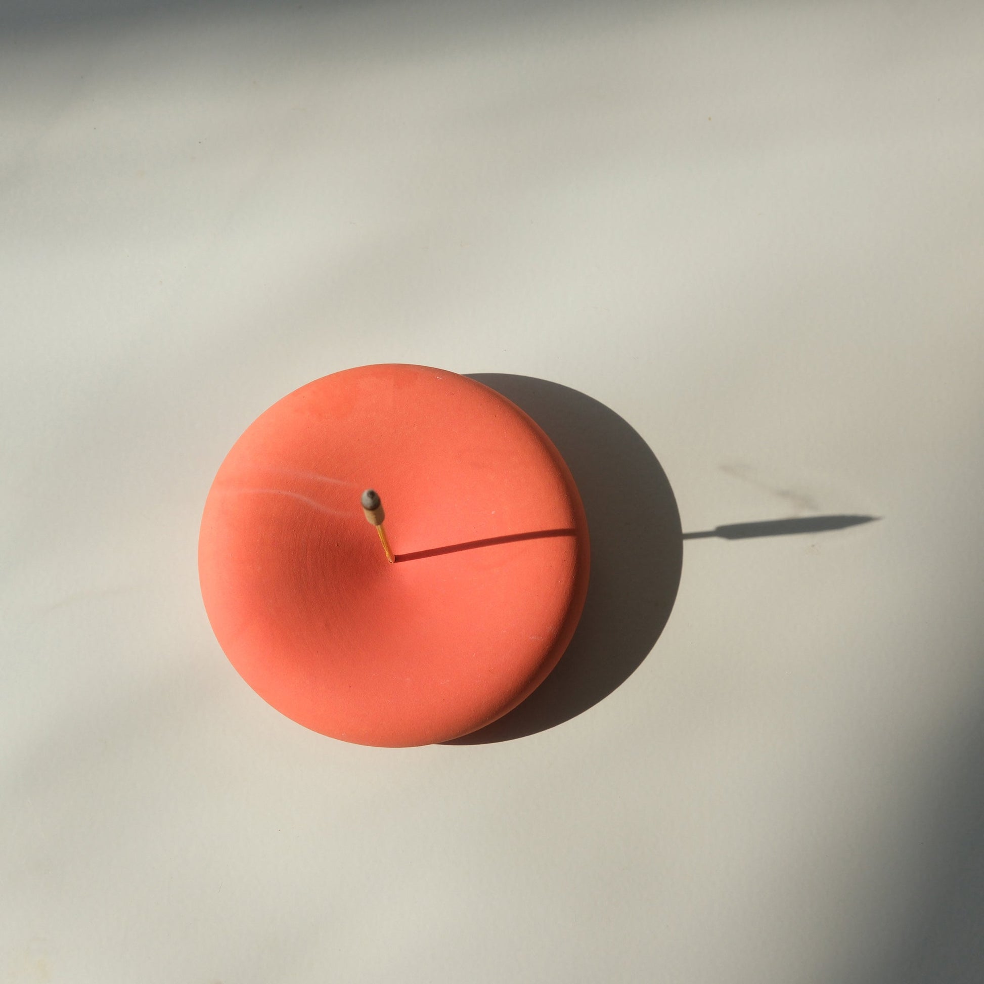 Eve handcrafted stoneware incense holder, small round dish with a glazed finish — view 9