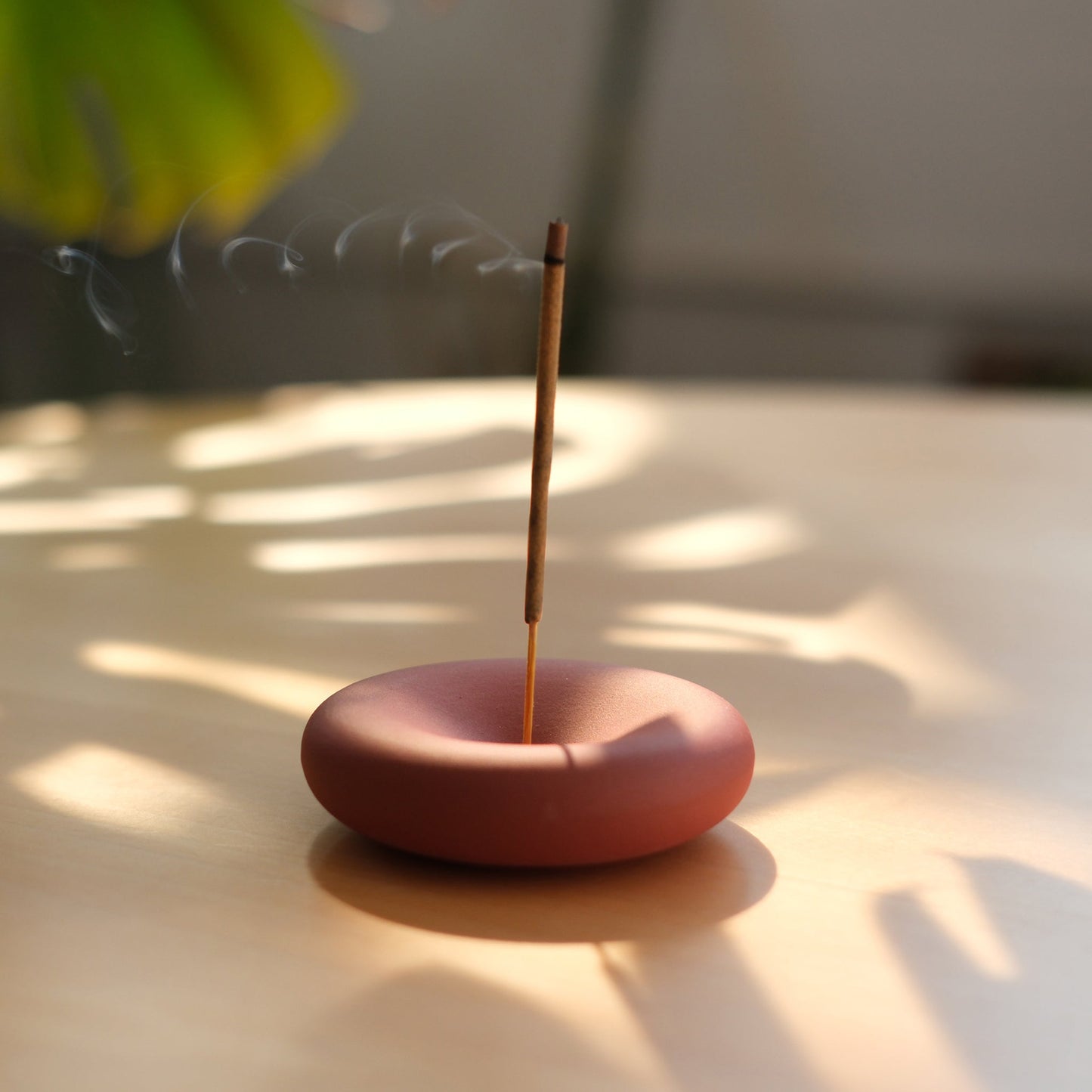 Eve handcrafted stoneware incense holder, small round dish with a glazed finish — view 10
