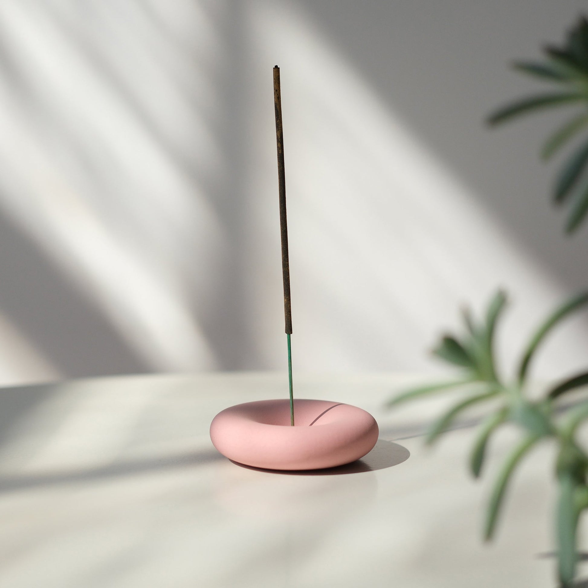 Eve handcrafted stoneware incense holder, small round dish with a glazed finish