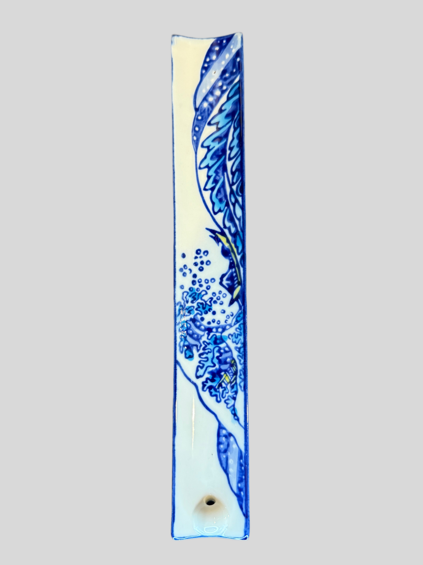 Handpainted ceramic incense holder tray