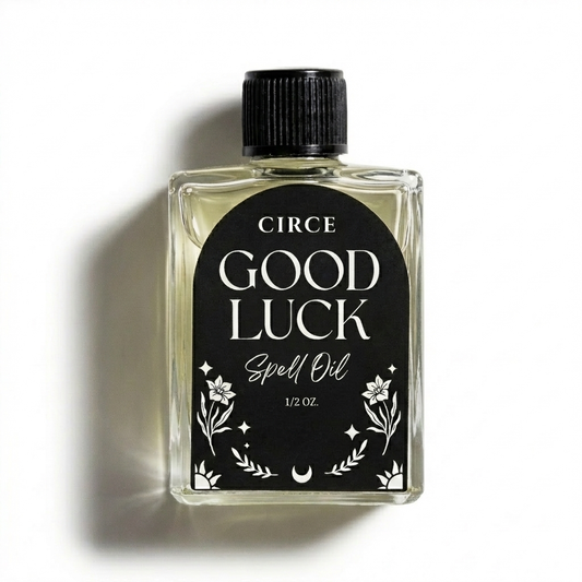 Good Luck Ritual Oil, .36 oz glass bottle.