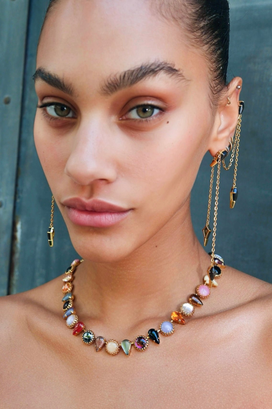 Punk Rocks layering choker shown flat