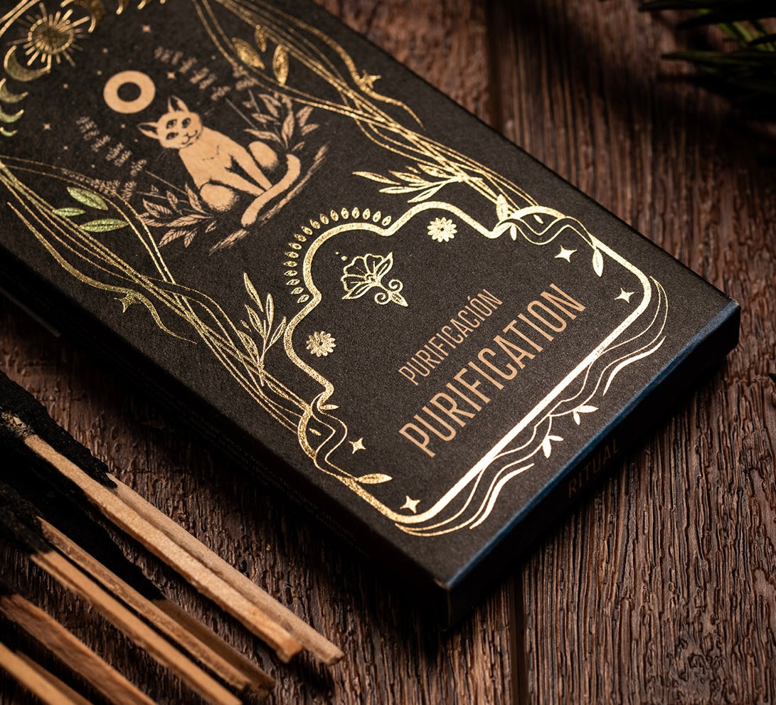 A box of Purification ritual incense sticks in the Mystical Gardens scent — additional product view 3.