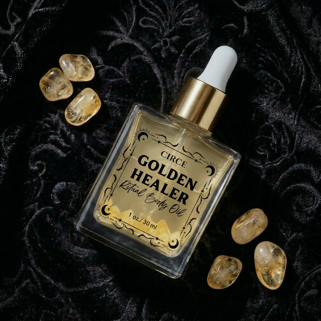Healing Ritual Body Oil, 3.4 oz apothecary glass bottle — additional product view.