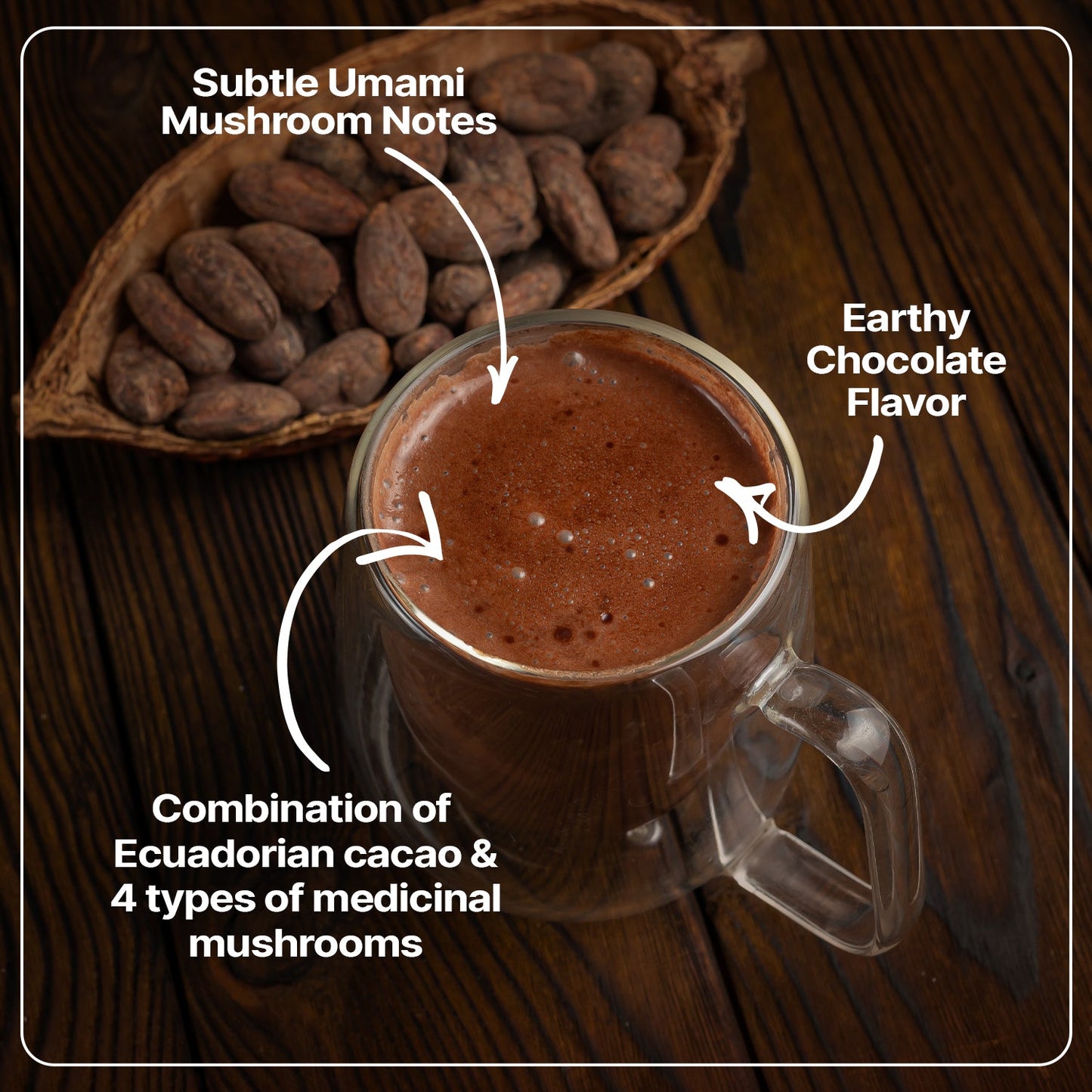 Grounded Presence cacao elixir powder with lion's mane, ashwagandha and maca by 3rd Eye Cacao (view 4)