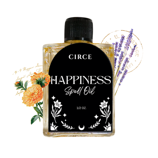 Happiness Ritual Oil, .36 oz glass bottle.
