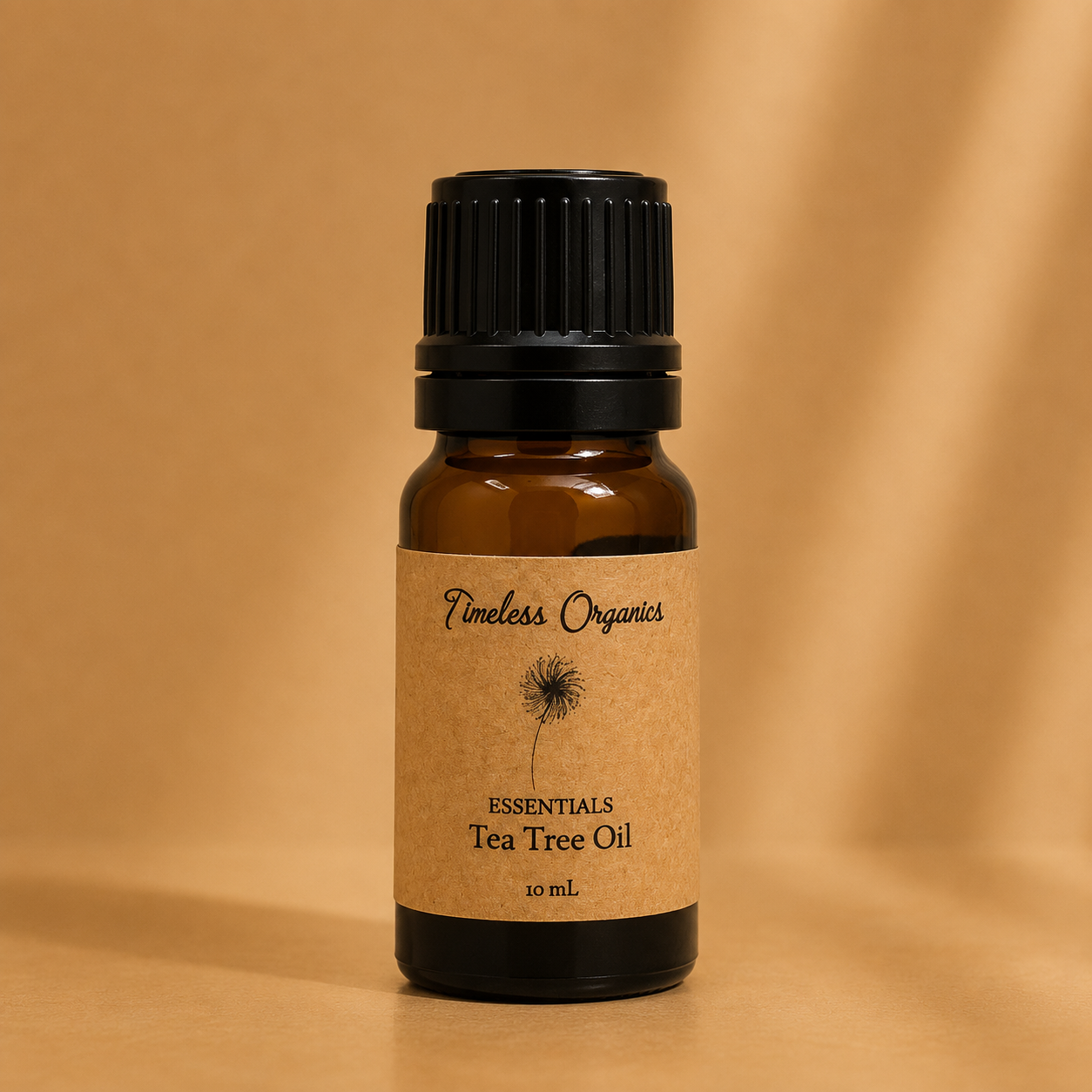Bottle of pure certified organic Australian tea tree essential oil