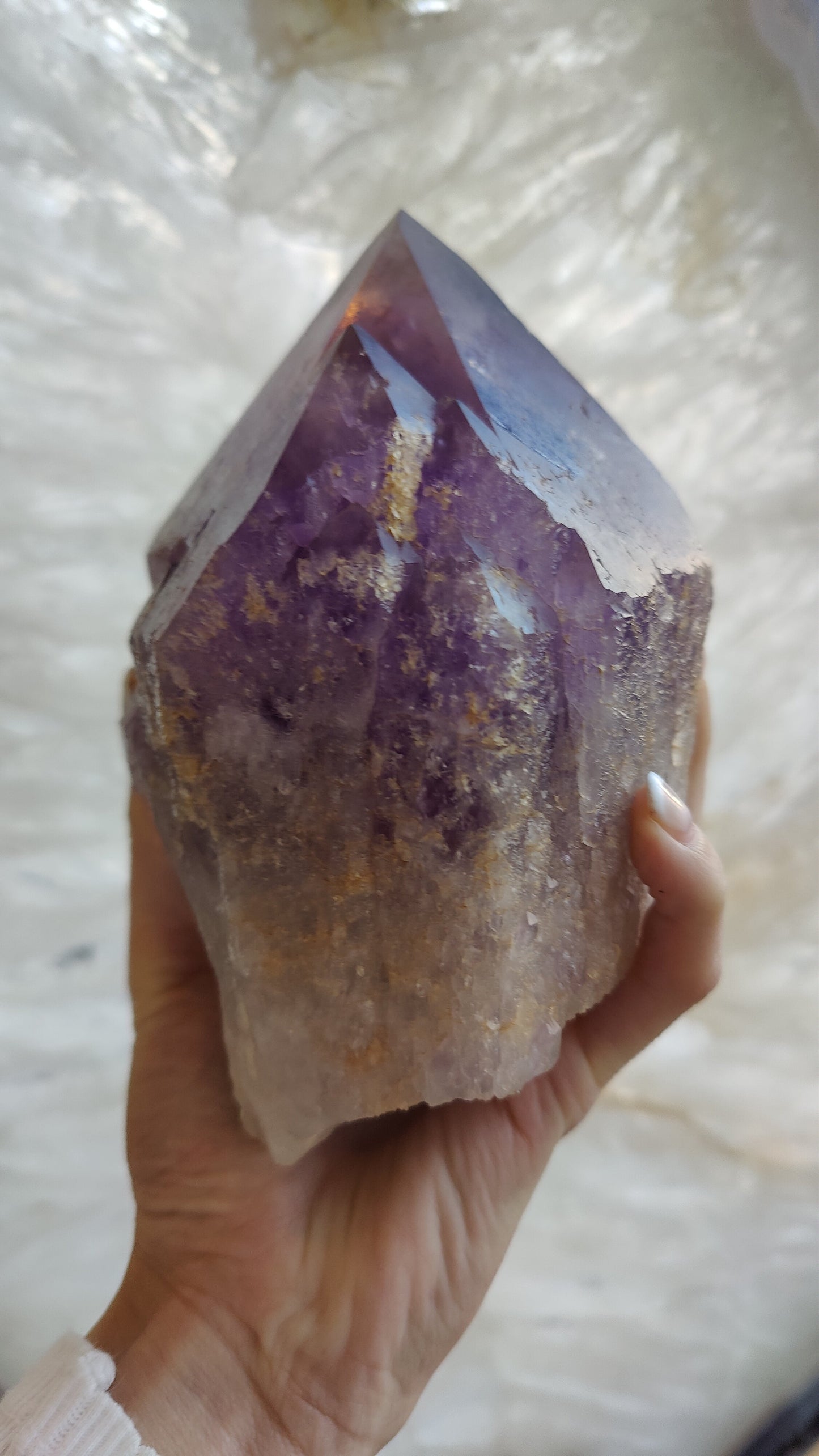 Third Bolivian amethyst point shown from the front