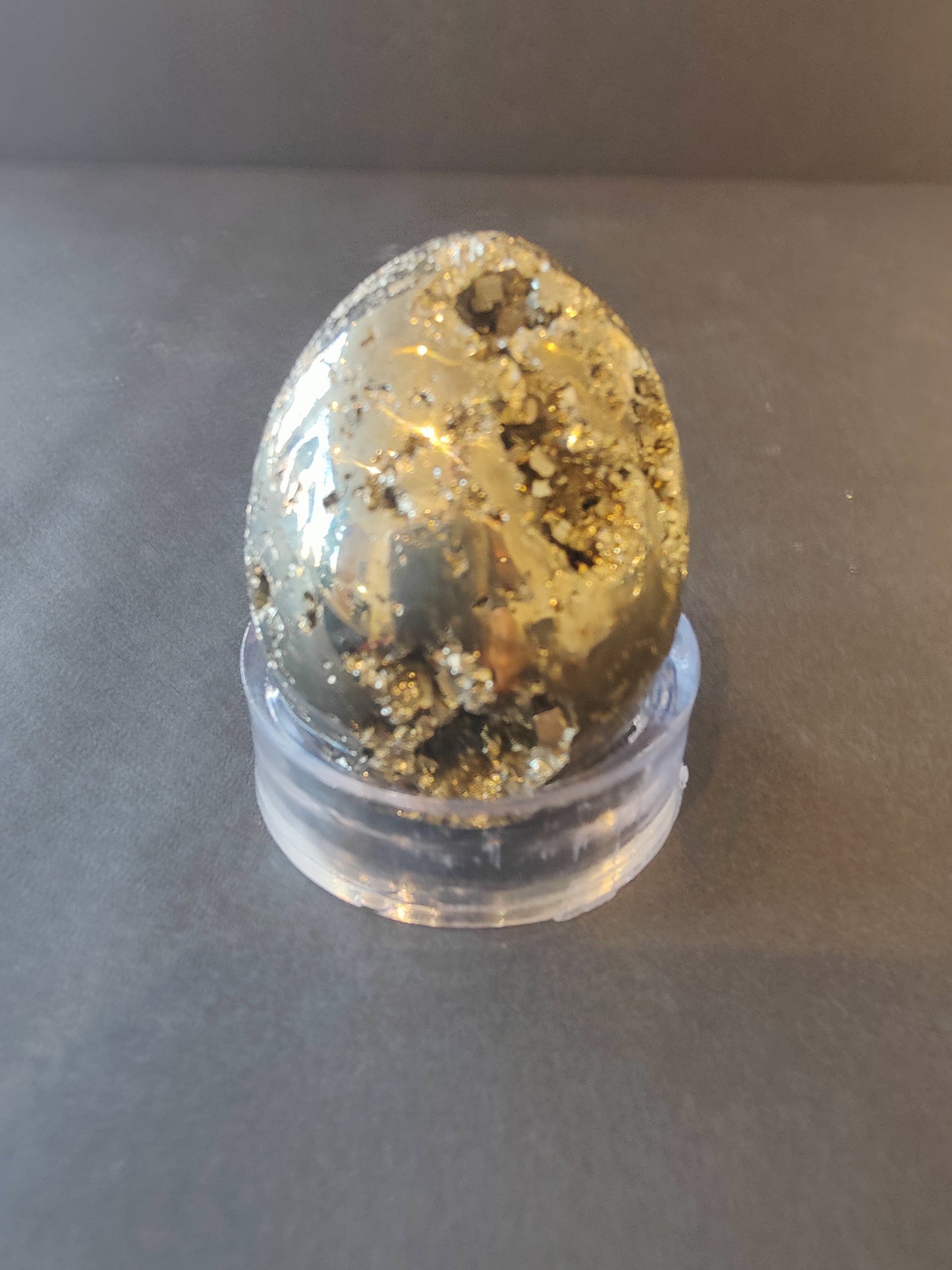Polished pyrite spheres, eggs and hearts from Peru with a metallic gold surface, 40 to 65 millimetres — view 3