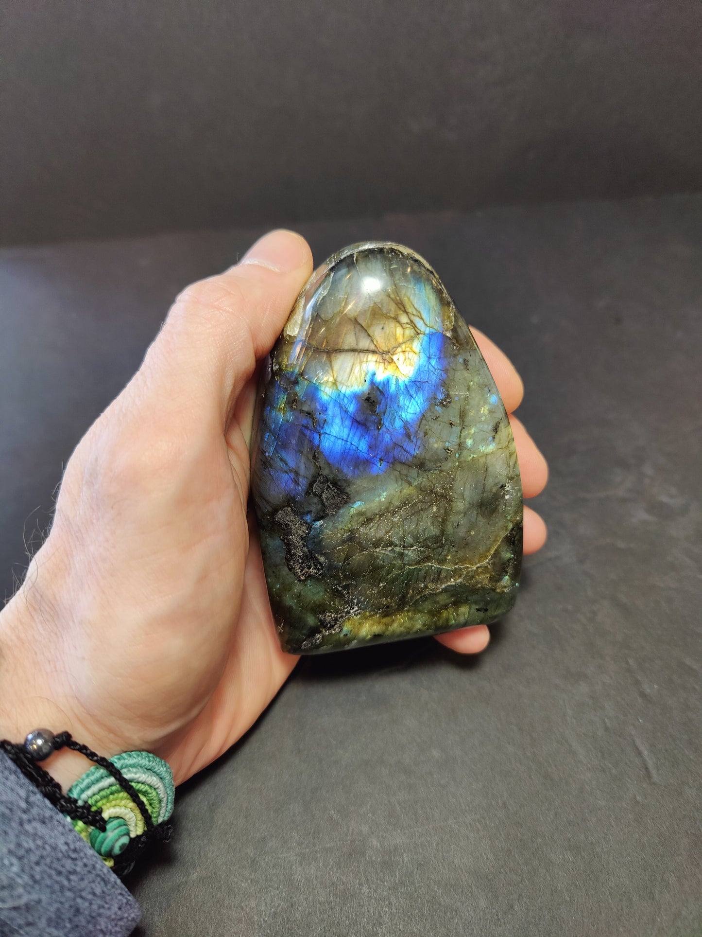 Polished Labradorite Freeform — Flashing Blue Stone Sculpture