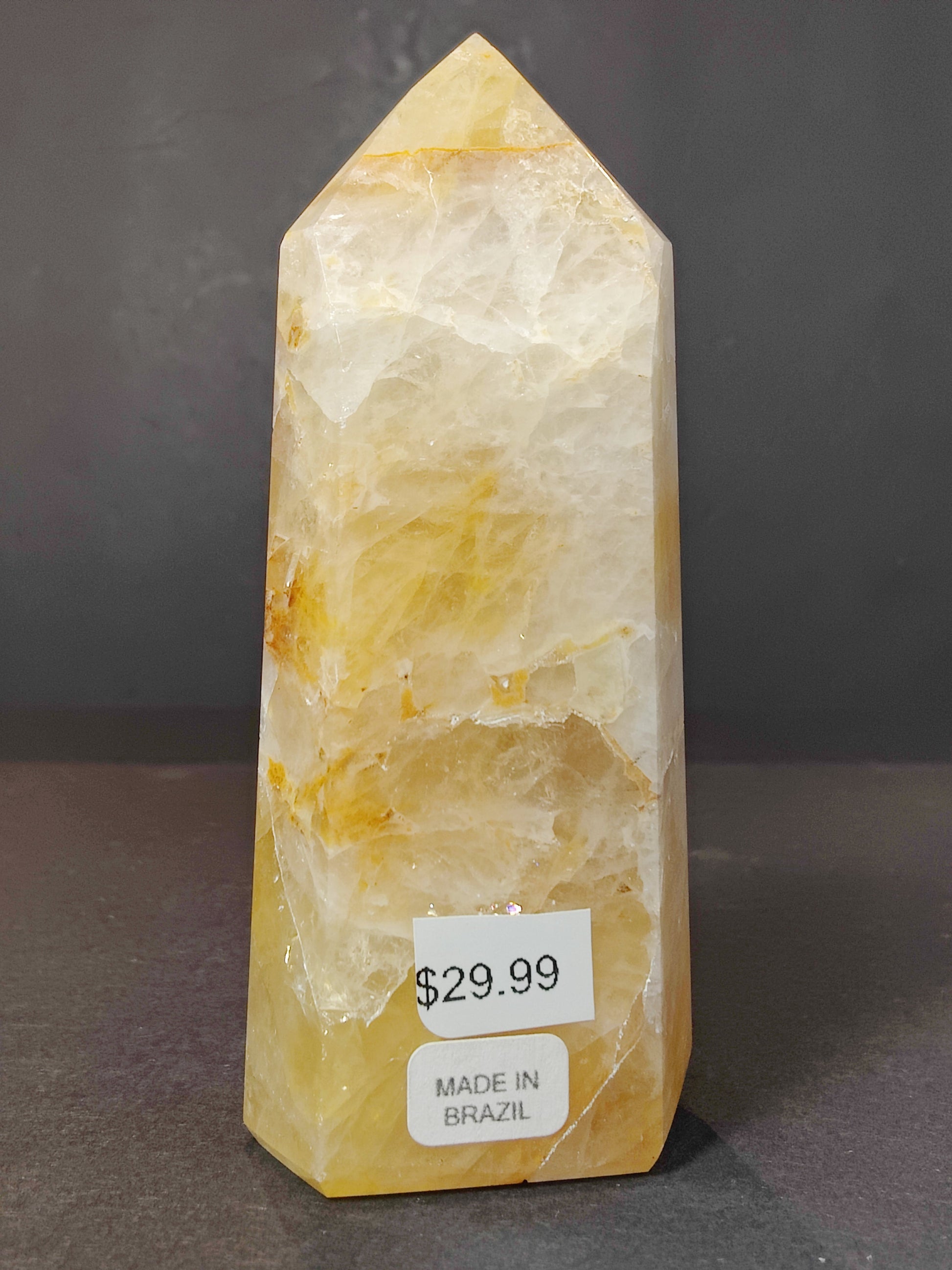 Alternative angle of the Golden Healer Hematoid Quartz Obelisk Tower