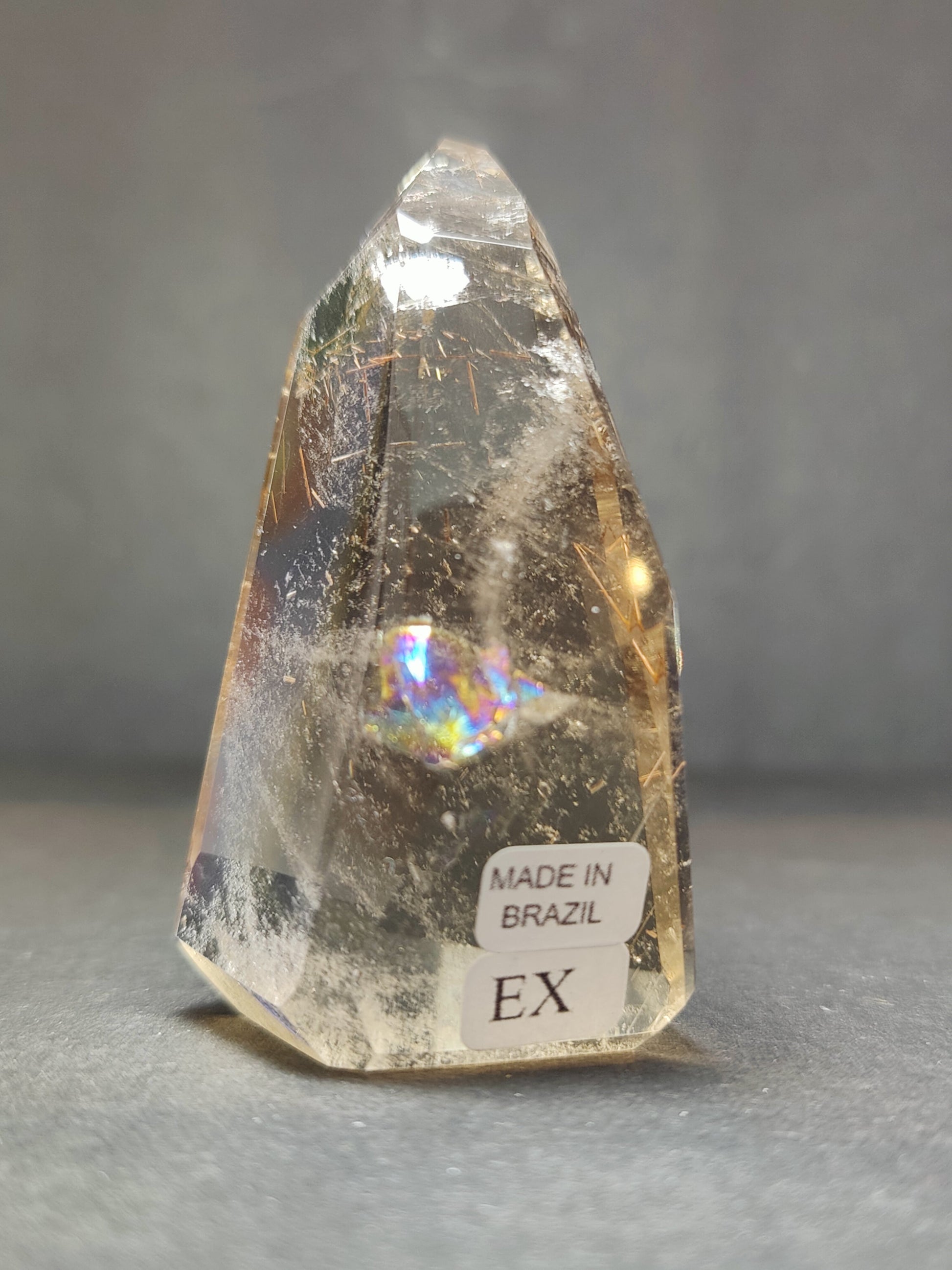 Alternative angle of the Smoky & Clear Quartz Free Form Sculpture