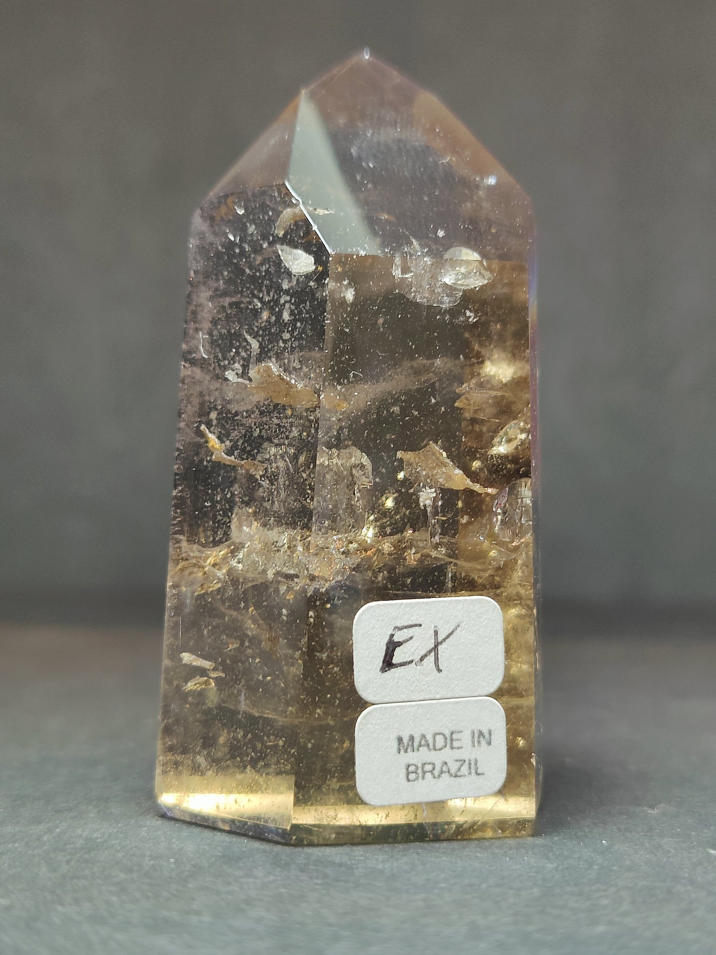 Smoky & Clear Quartz Free Form Sculpture — Polished Brazilian Statement Crystal