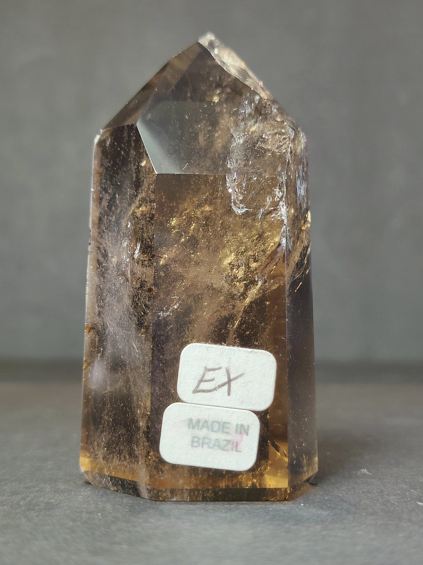 Smoky & Clear Quartz Free Form Sculpture — Polished Brazilian Statement Crystal