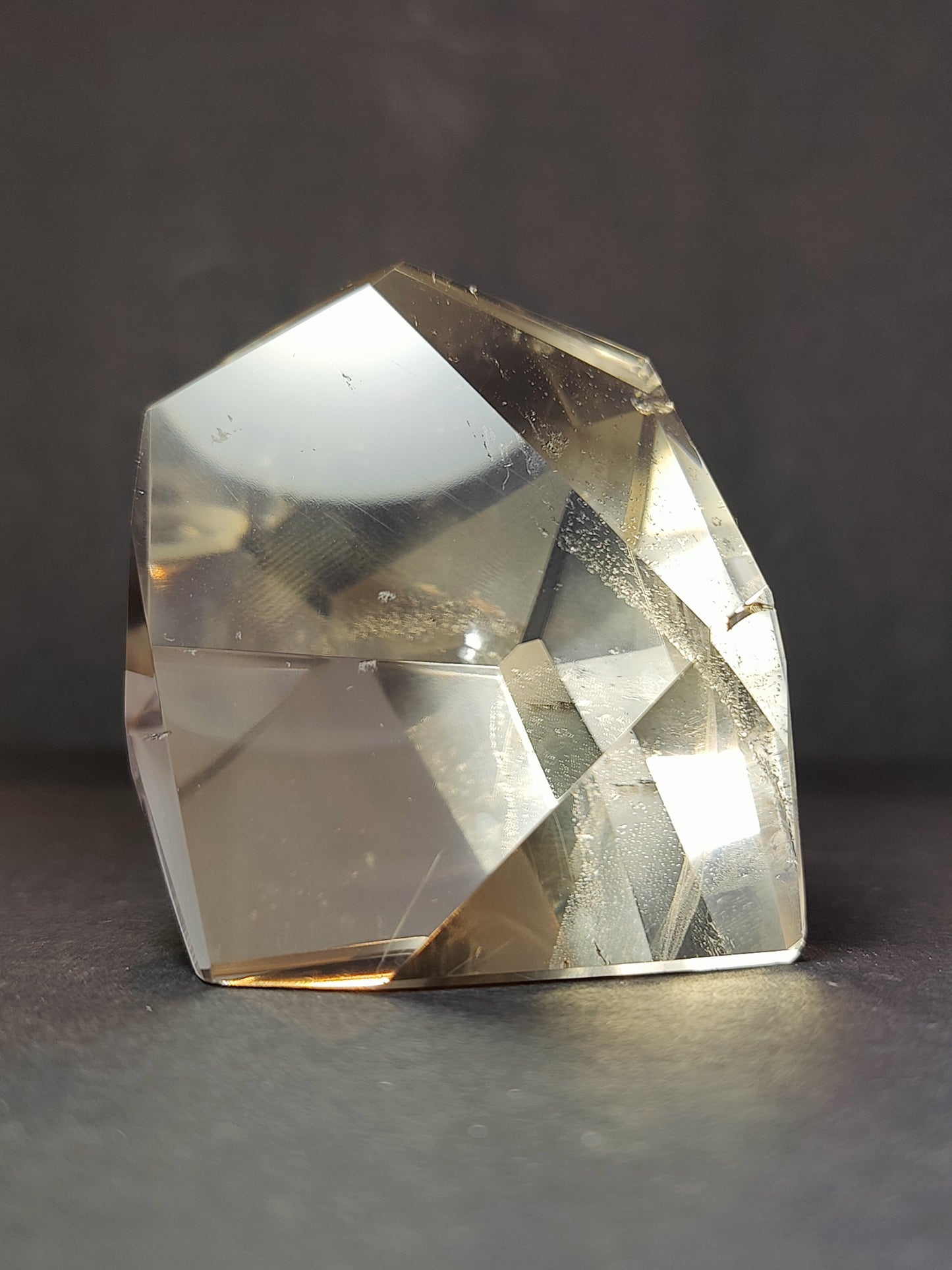 Smoky & Clear Quartz Free Form Sculpture — Polished Brazilian Statement Crystal
