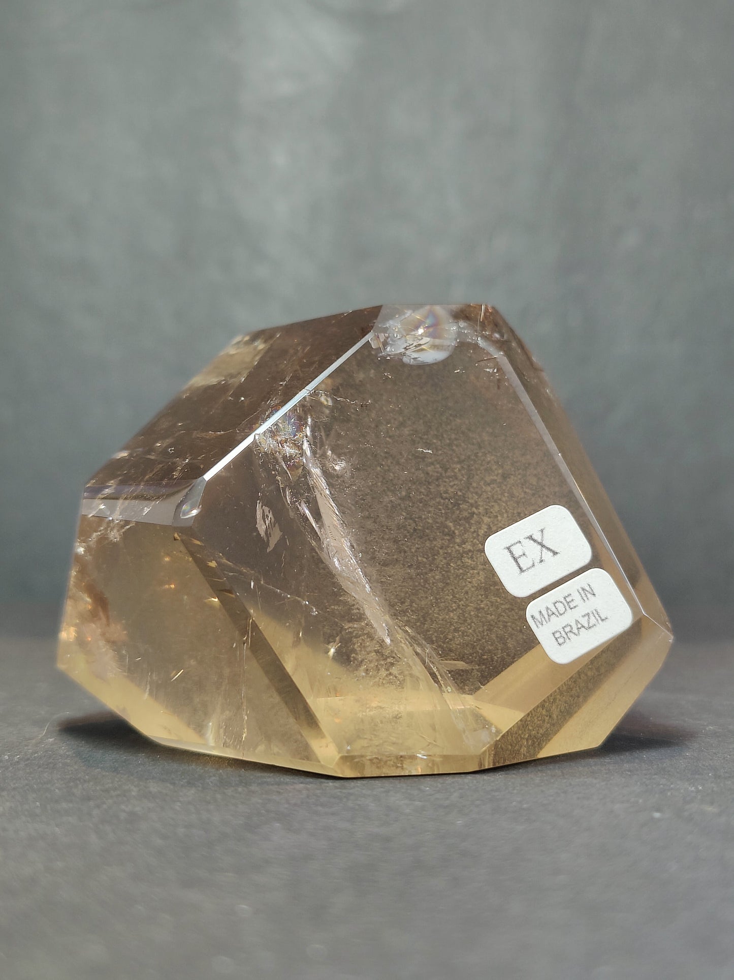 Smoky & Clear Quartz Free Form Sculpture — Polished Brazilian Statement Crystal